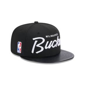 [해외] 1049909 뉴에라 모자 NBA 밀워키 벅스 Faux Leather Visor 9FIFTY Hat