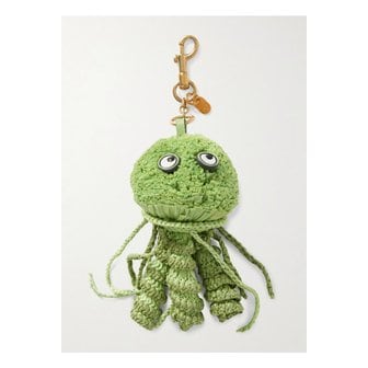 안야힌드마치 젤리피시 가죽 트리밍 라피아 키체인 브라이트 그린 46376663162892964