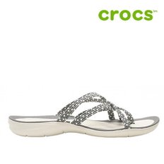 [세일] 크록스 슬리퍼 /47- 205728-0CT / Womens Swiftwater Braided Webbing Flip Smoke Oyst