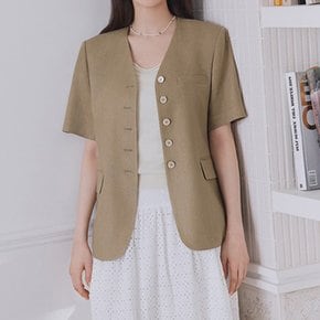 [정상가 139,800원] 더엣지 린넨 혼방 반팔 자켓 WZJK3G04