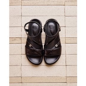 [25SS] 블랙패턴소가죽스트랩샌들 DLSO5B301BK