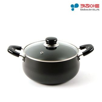 키친아트 쥬노 블랙 경질냄비 양수 24cm (EL1227)[31895556]