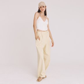 TWOTUCK COTTON WIDE PANTS YELLOW