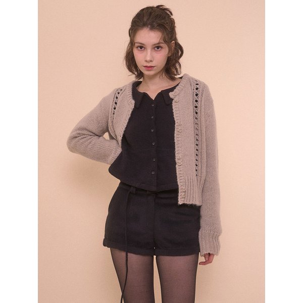 BOUCLE PLAIN SHIRTS-BLACK