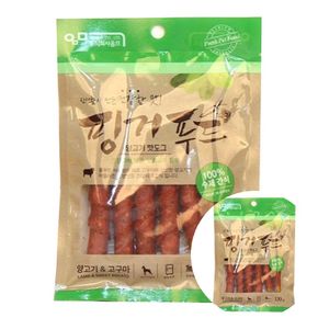 애견간식 핑거푸드 양고기 고구마 핫도그 120g
