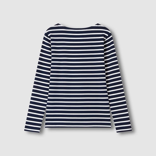 여 코튼 스트레치 보트넥 긴팔 티셔츠 J116101036056