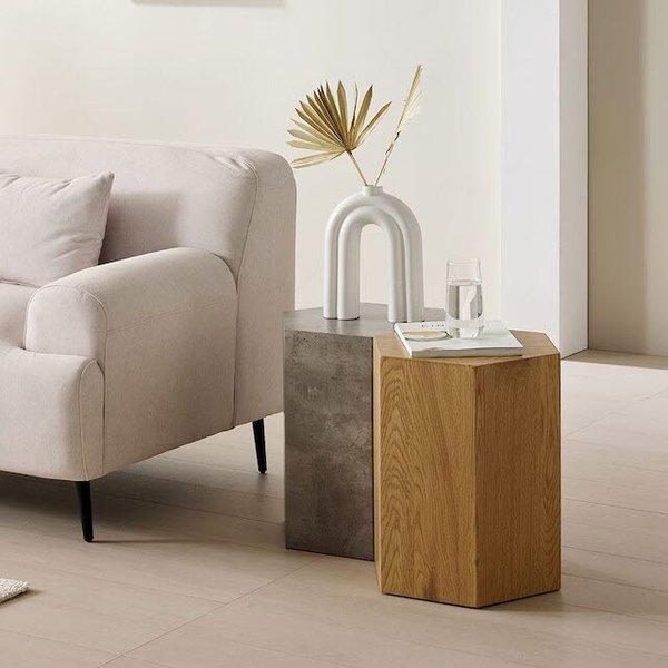 [숨결]멜로우 카페 디자인 다용도 협탁 육각스툴-착불