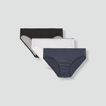 JAJU 25 S/S 신상품  JAJU  여 코튼 동그라미 힙허거 팬티 3매  J41N901215