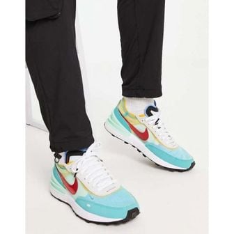 나이키 4730038 Nike Waffle One SE T2 sneakers in turquoise and red