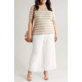 4094919 Tahari ASL Stripe Short Sleeve Sweater