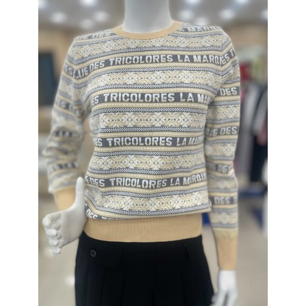 [여주점] 여성 자카드 라운드넥 방풍 스웨터 GP422LKPO3 LYEG