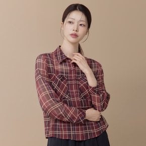 (2컬러) 씨스루 체크 블라우스 LCWSQ824