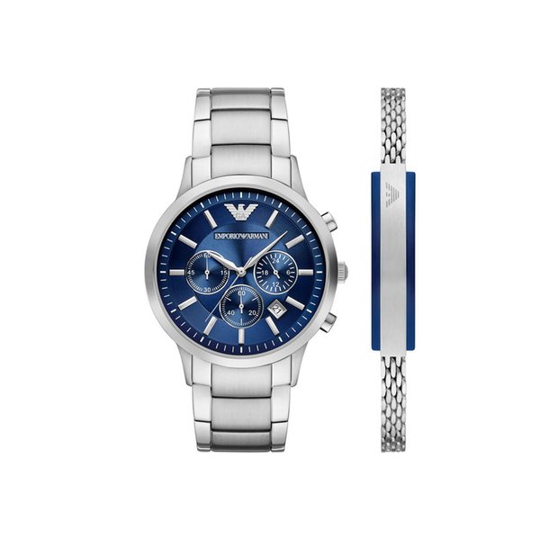 [공식본사정품] 아르마니 AR80081SET 크로노그래프 팔찌 세트 남성 메탈시계