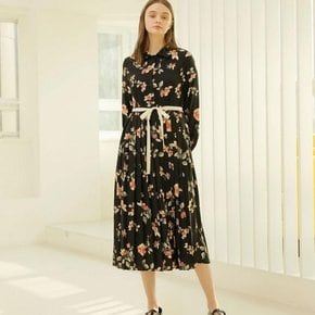 FLORAL PLEATS ONE-PIECE_BLACK[A]