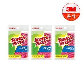 [3M]그물망사 수세미 1입(일반세척용) 3개세트