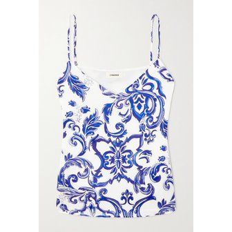 라정스 라장스 제인 프린트 실크 새틴 캐미솔 블루 1647597316097505