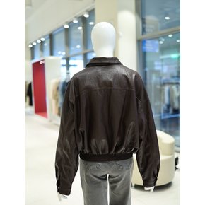 [여주점] 여성 루즈핏 레더 밴딩 점퍼 YL5AJ313