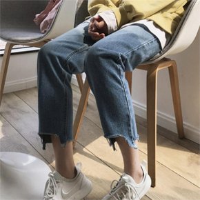 여성 빅사이즈 청바지 데미지 컷팅 일자팬츠 GB6714_P068585781
