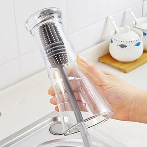 실리콘 텀블러 세척솔 젖병솔 물병 청소 보틀 브러쉬 스크래치 방지