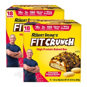 [1+1]피트크런치 초콜릿 피넛버터 프로틴바 46g 18개입 CHEF ROBERT IRVINE’S FITCRUNCH CHOCOL