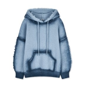 Wool Painting Knit Hoody (Sky Blue)