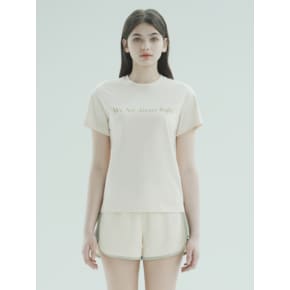 [친환경 소재] T1008 LETTERING T-SHIRT_BEIGE