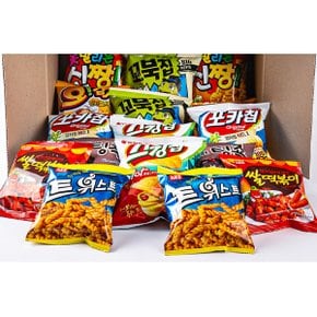 미니스낵 과자세트 봉지과자 16p (총 670g) / 쌀떡볶이 트위스트 스윙칩 꼬북칩 오감자 포카칩 신짱 초코팅촉