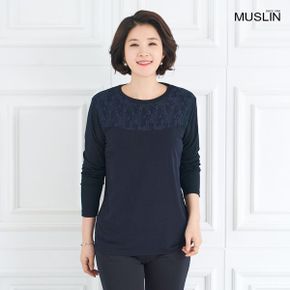 엄마옷 레이스 라운드 티셔츠 MQG129009 마담 미시옷 중년여성의류 빅사이즈 50대.._P074399936