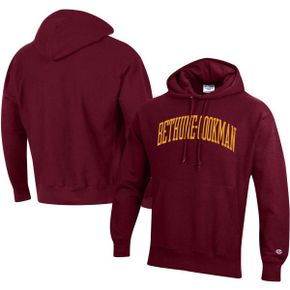 4596519 Champion Mens Maroon Bethune-Cookman Wildcats Tall Arch Pullover Hoodie