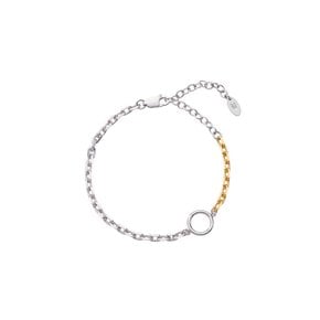 [Silver 925] two-toned diamond cut chain bracelet