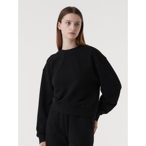 LOGO CROPPED SWEATSHIRT (BLACK)