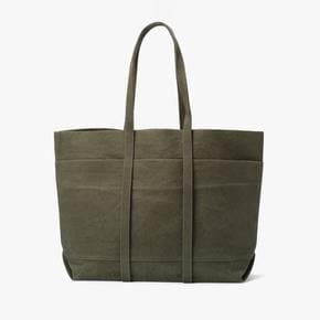 AMIACALVA /아미아칼바/WASHED CANVAS 6POCKETS TOTE (M)/수입캔버스가방/ KHAKI /ACF1M80006A23