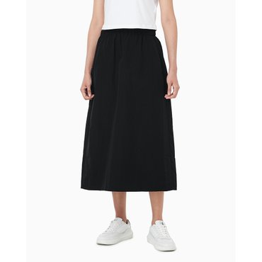 Calvin Klein Jeans 여성 나일론 블랙 미디 스커트(44D618G)