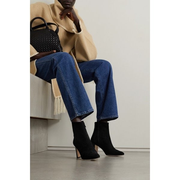 Rosie 70 Patent-leather And Suede Ankle Boots 블랙