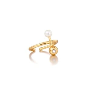 BUBBLE PEARL CROSS RING