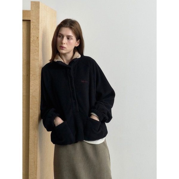 Classic Fur Collar Fleece Anorak _ Black