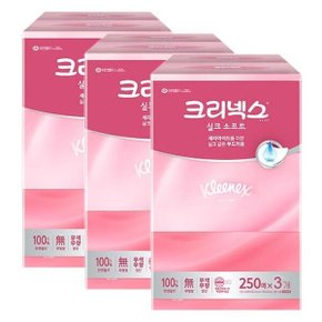 실크소프트 미용티슈 각티슈 250매 x3입