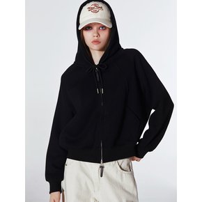 Seam Detail Hoodie Zip Up (BLACK)