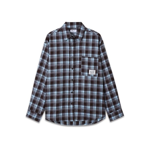 OVERSIZED CHECK SHIRTS SKY BROWN