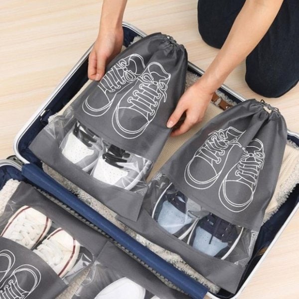 [옷자락] 남녀 공용 여행용 신발 수납 스트랩 슈즈 가방
