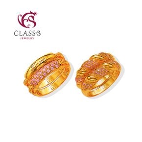순금24K 쌍가락지큐빅7 예물 금반지 11.25g
