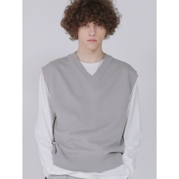 소프트 베이직 니트베스트 - GRAY