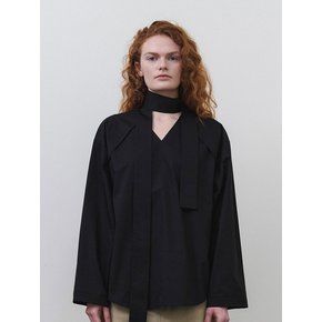 TIE BLOUSE - BLACK