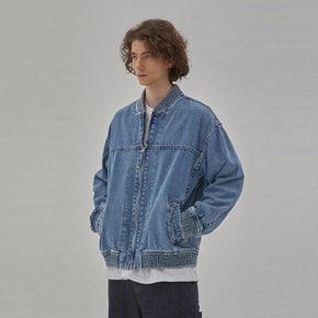 DENIM OVER FIT BOMBER JUMPER INDIGO