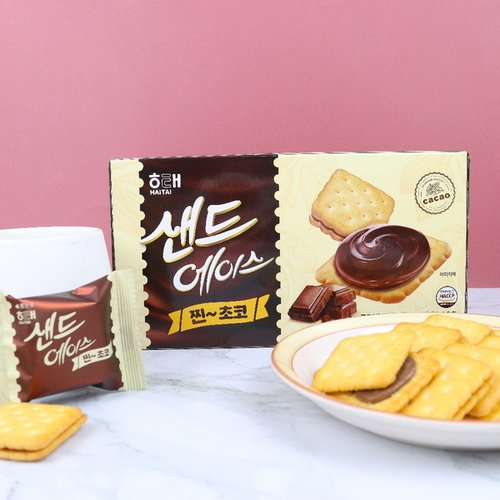 해태 샌드 에이스 찐 초코 204g x 5통 / 크래커 과자 간식 상품이미지 1