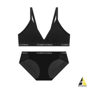 CODES COMBINE 코데즈 컴바인 INNERWEAR 내추럴 볼륨 모달 브라렛 햄팬티 세트 - 블랙