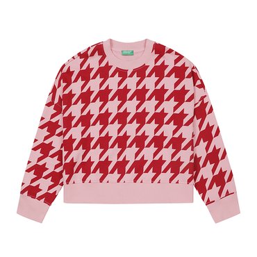 베네통 Hound check color sweater_3VHSD104O69B