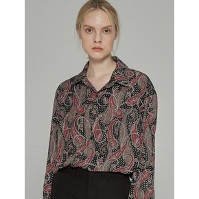 PAISLEY PATTERN OVER SHIRTS BLACK