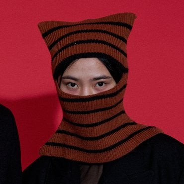 리끌로우 STRIPE CAT BALACLAVA ORANGE