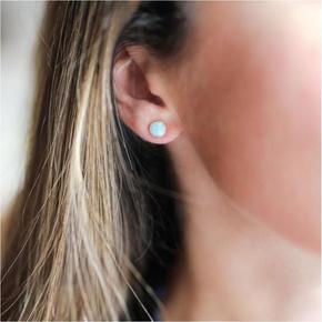 아우리 주얼리 이어링 E1238 Savanne Gold Vermeil & Amazonite Stud Earrings